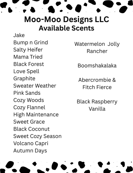 Freshie Scent List